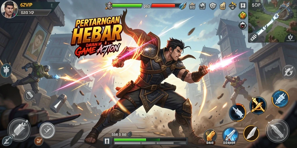 Tampilan gameplay seru dalam 62VIP yang penuh aksi.