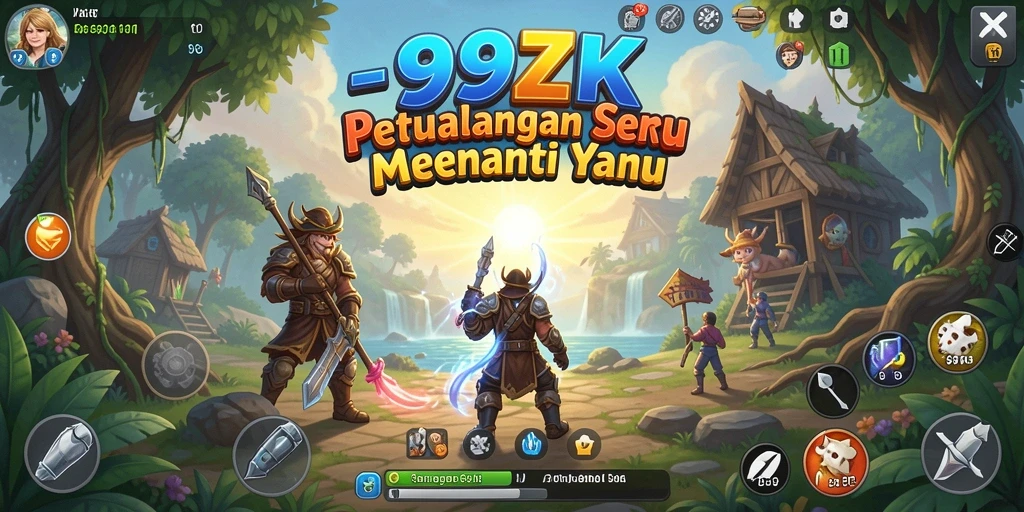 Tangkapan layar permainan 99ZK menunjukkan aksi petualangan yang mendebarkan.