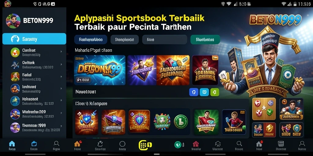 Tangkapan layar dari gameplay seru aplikasi Sportsbook BETON999.