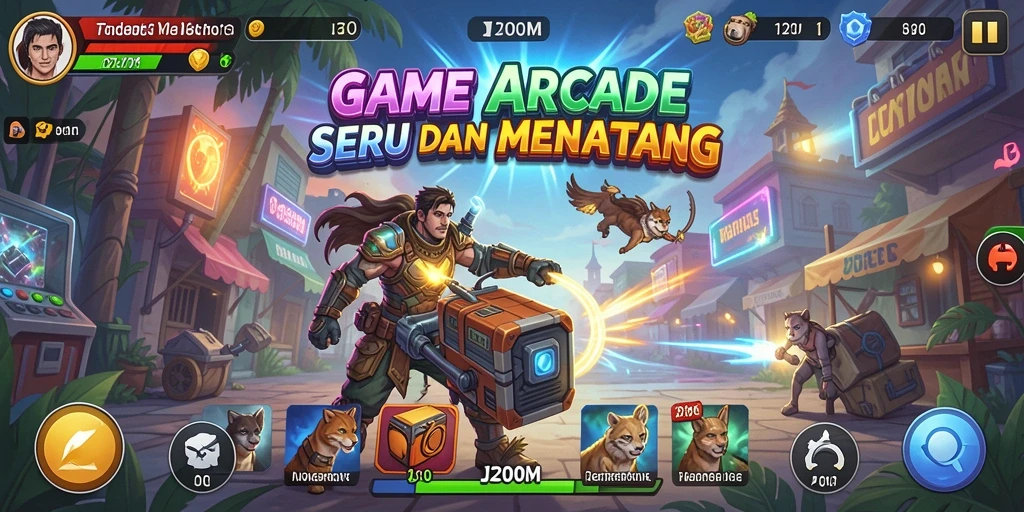 Tampilan gameplay seru dan interaktif di J200M.