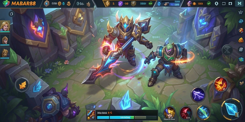 Tampilan menarik dan intens gameplay MABAR88 di arena pertempuran.