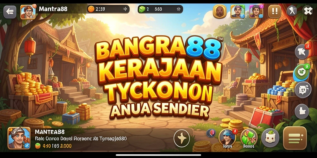 Tampilan gameplay seru dalam MANTRA88 yang menantang Anda menjadi tycoon.