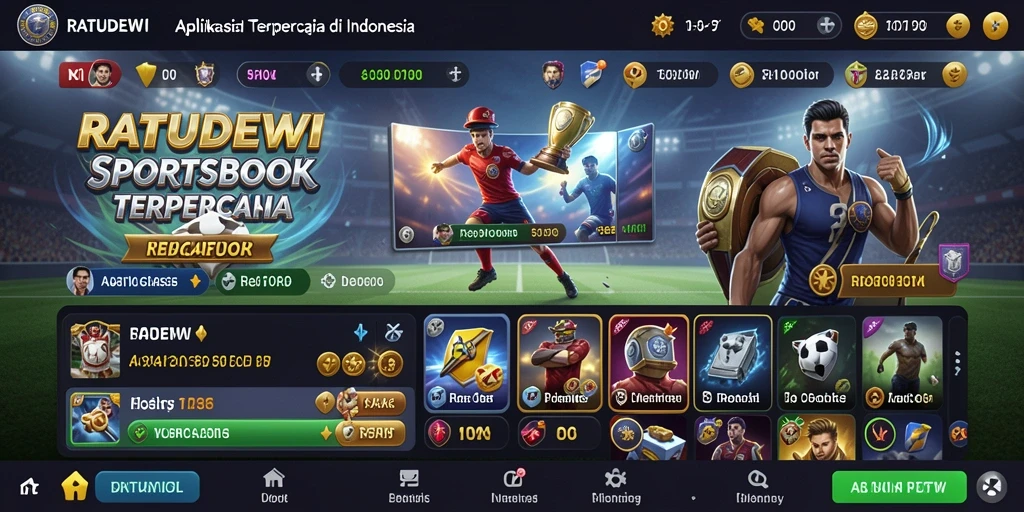 Tampilan utama RATUDEWI yang menunjukkan opsi taruhan olahraga.