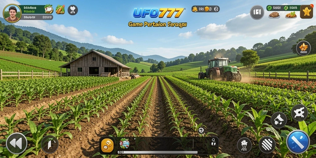 Screenshot utama menampilkan gameplay menarik dalam pertanian.