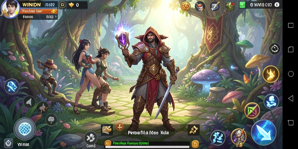 Screenshot gameplay WINIDN menunjukkan petualangan epik dalam dunia fantasi.
